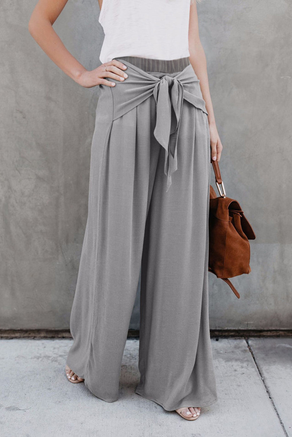 Tie Knot Wide Leg Pants