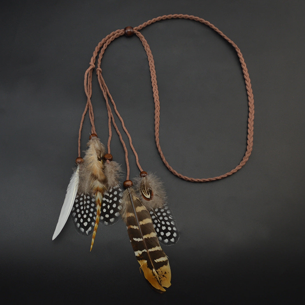 Fashionable ethnic feather hair band