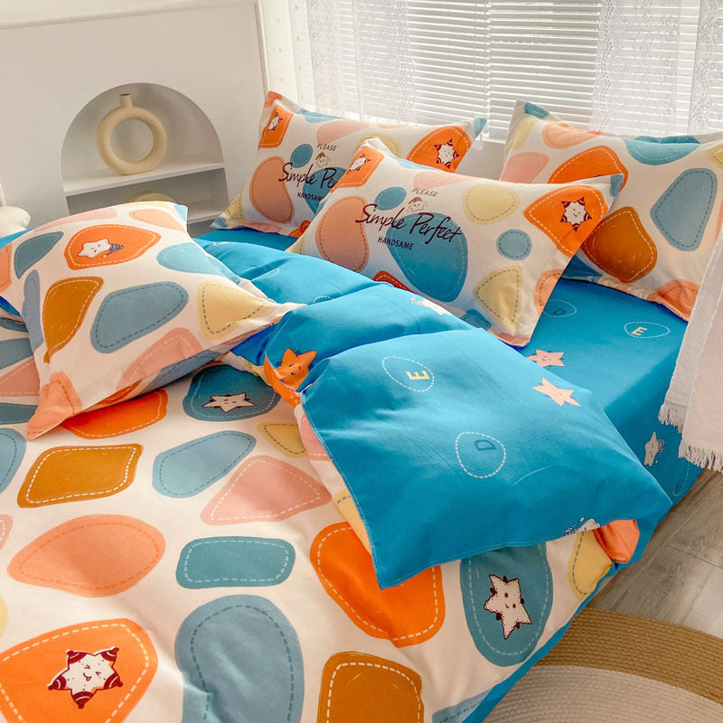 Simple Pure Cotton Brushed Four-piece Set