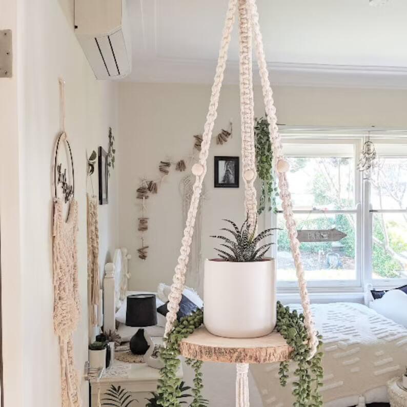 Nordic Hanging Tassel Woven Hanging Flower Stand