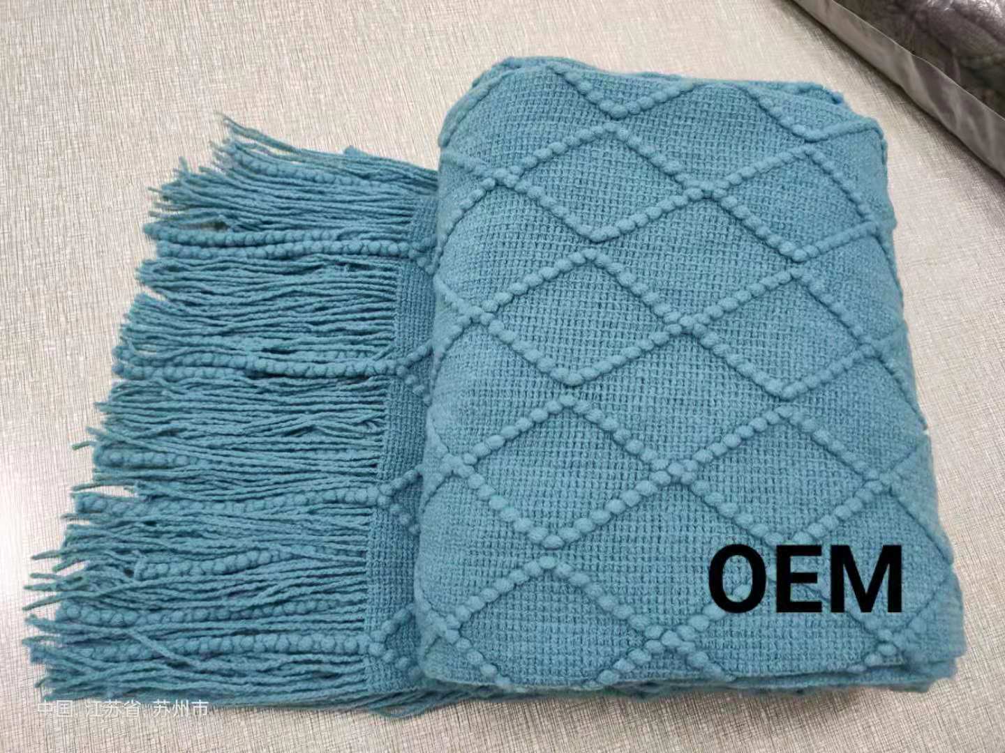 Nordic Diamond Large Grid Sofa Blanket Leisure Decoration