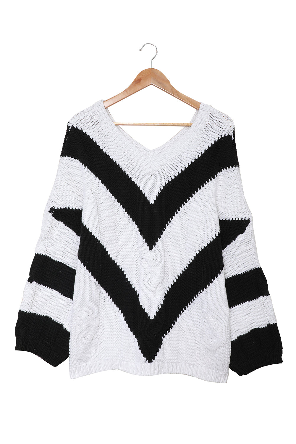 Color Block Drop Shoulder Oversize Sweater