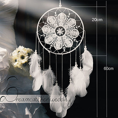 White Feather Dream Catcher Large Pendant Hand-woven Home Decoration