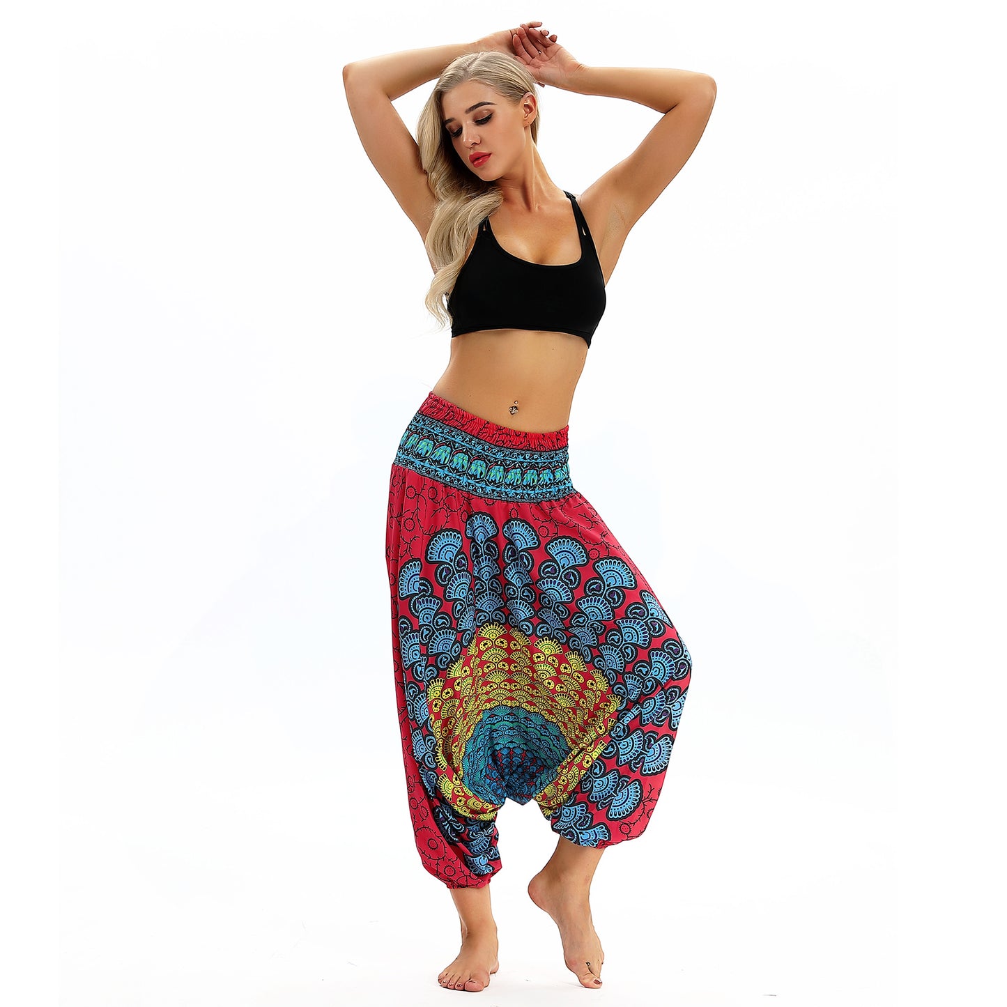 Loose And Thin Ethnic Bloomers, Hanging Crotch Harem Pants, Dance Yoga Fitness Wide-leg Pants