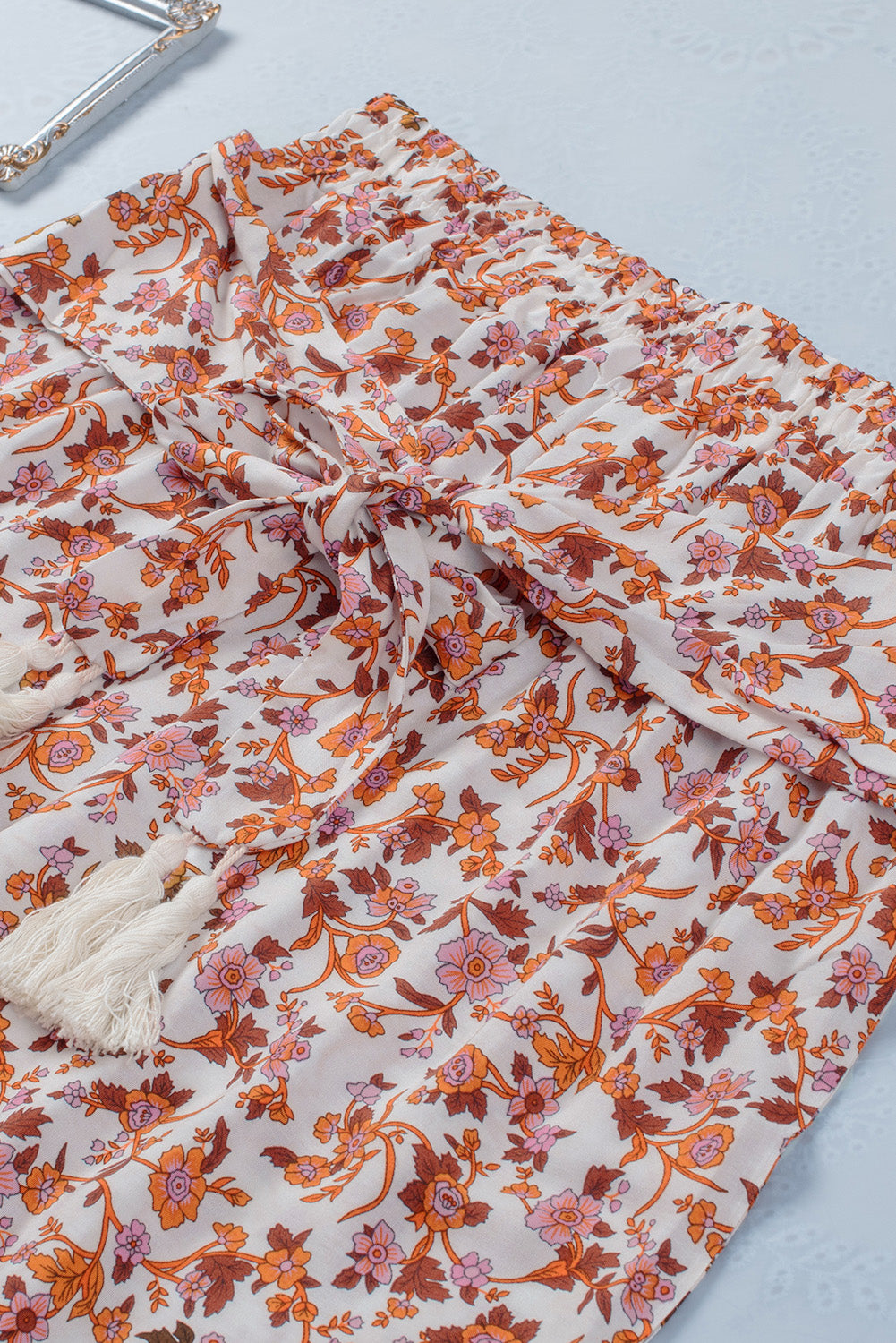 Boho Floral Print Wide Leg Pants