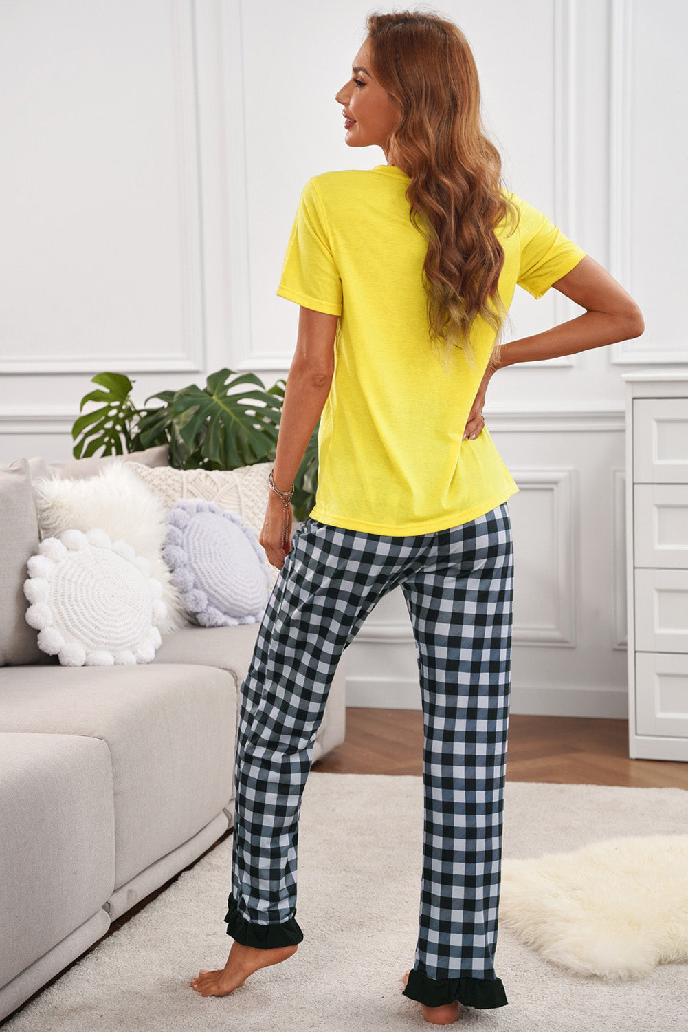 Sunflower hello sunshine Print Tee and Pants Lounge Set