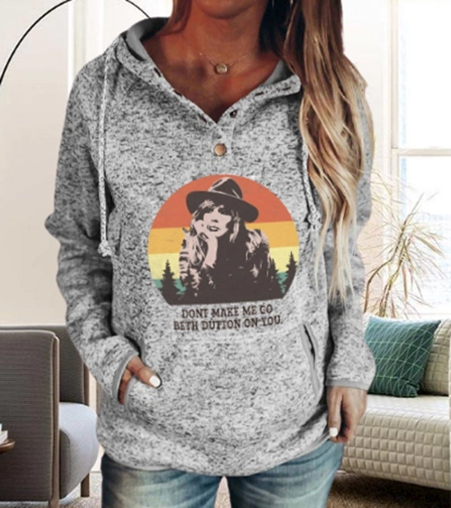 Women Loose Long Sleeved Hooded Sweater