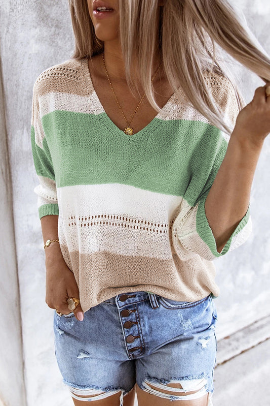 Spring Meadow Long Sleeve Loose Casual Knit Top