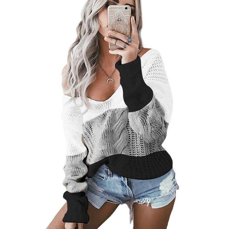 Color block pullover sweater