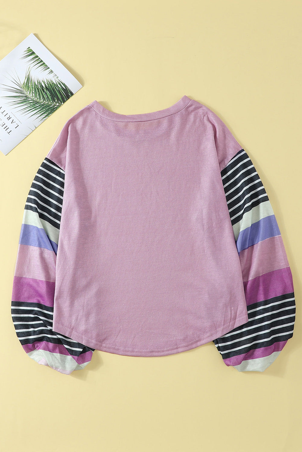Striped Colorblock Long Sleeve Knit Top