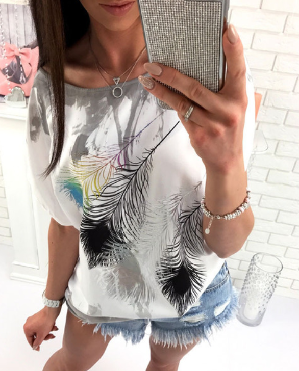 Peacock Feathers Over-sized Top