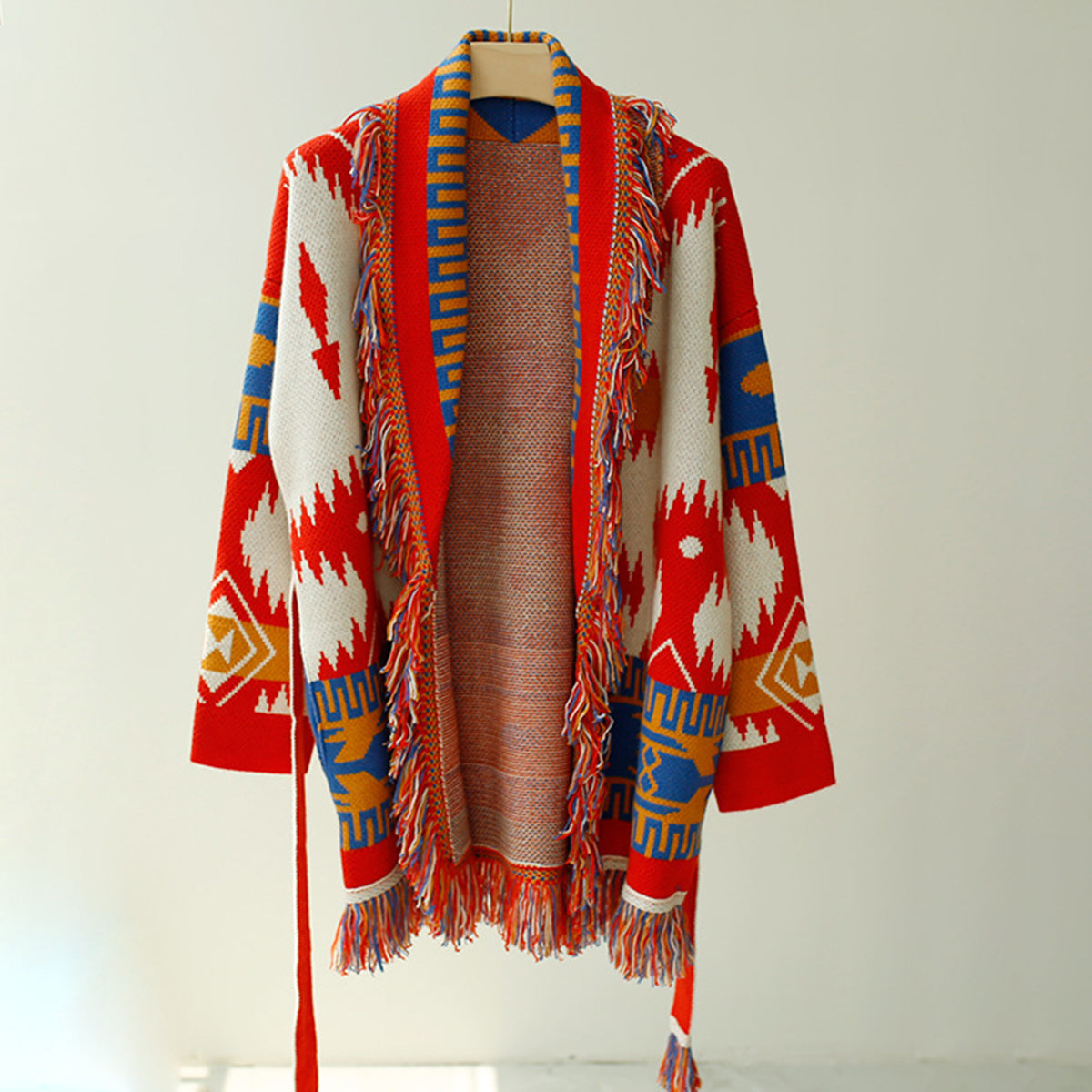 Cashmere bohemian fringed sweater