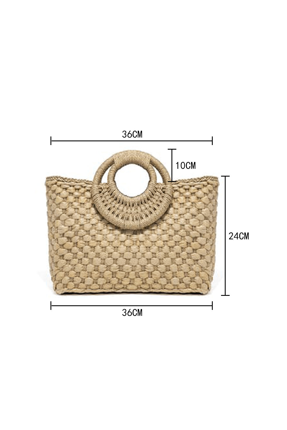 Khaki Vintage Square Portable Handwoven Beach Bag
