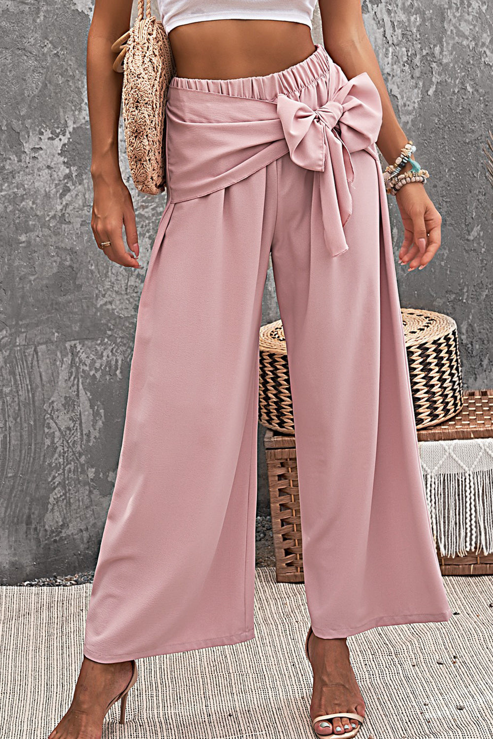 Tie Knot Wide Leg Pants