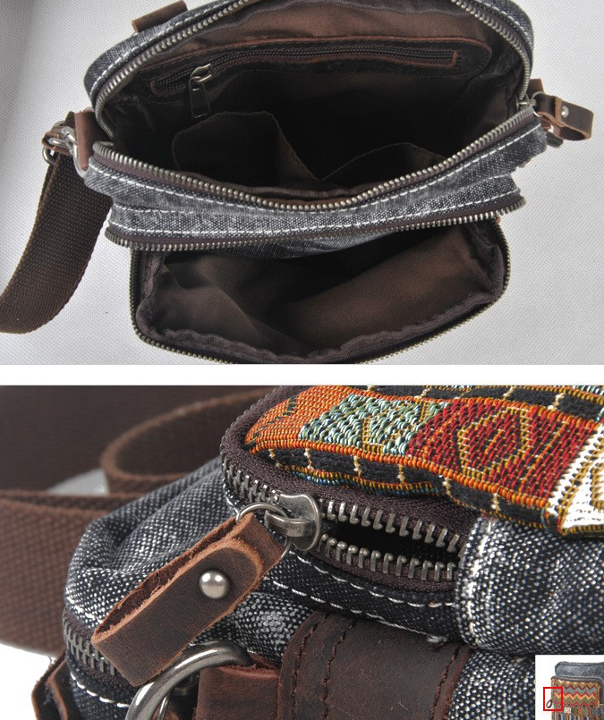 Women's canvas shoulder bag ethnic style