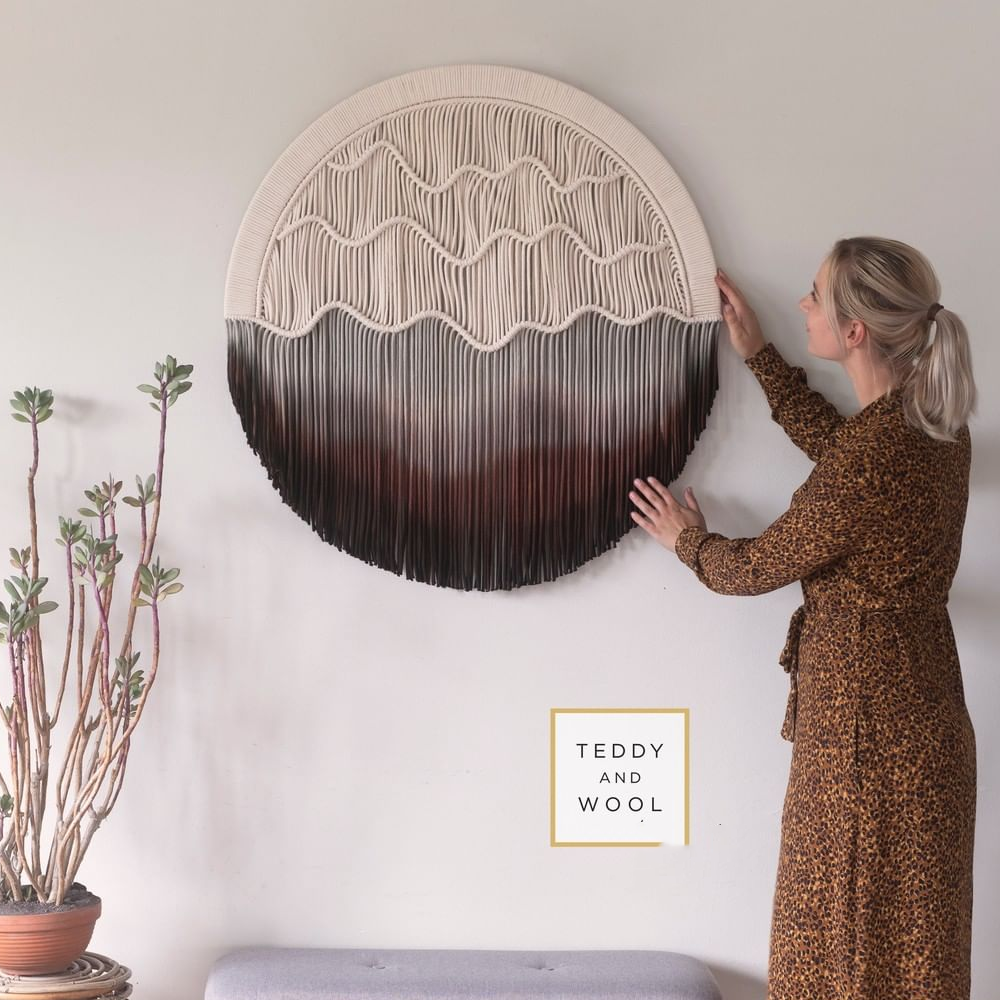 Nordic Hand-dyed Woven Round Tapestry