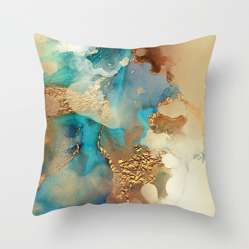 Nordic Watercolor Gold Foil Texture Printing Pillowcase