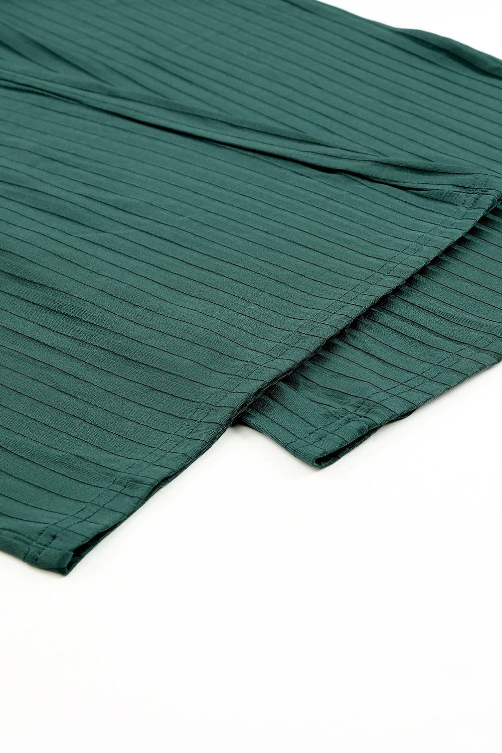 Ribbed Knit High Rise Wide Leg Pants