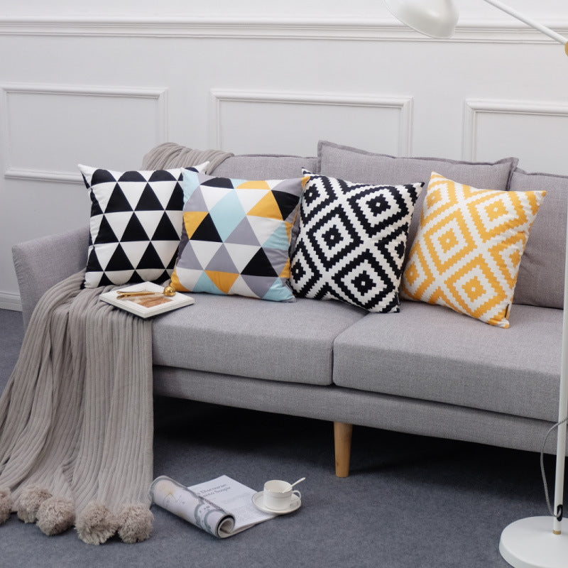 Nordic Velvet Geometric Simplicity Pillow Case