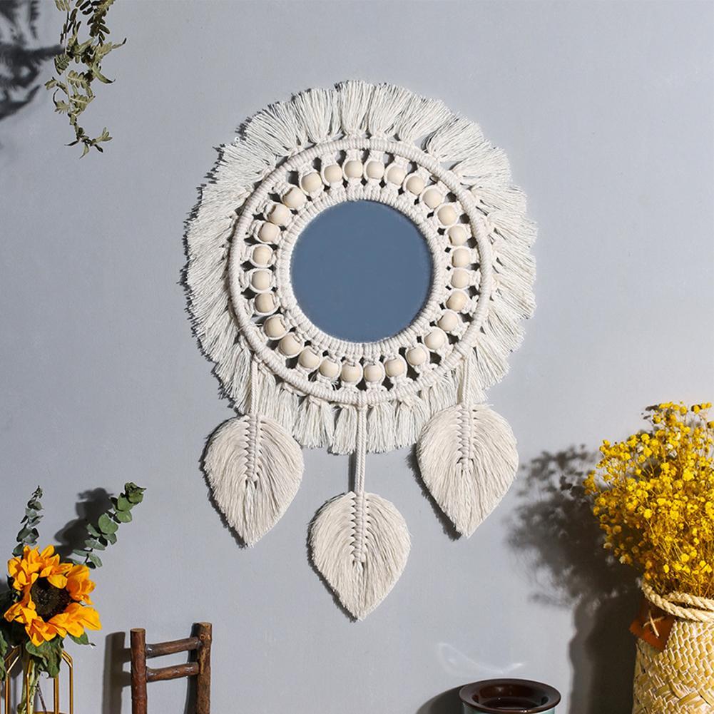 Miroir Mural Rond En De Maison Boho Pour Appartement, Salon, Chambre Coucher, Chambre De