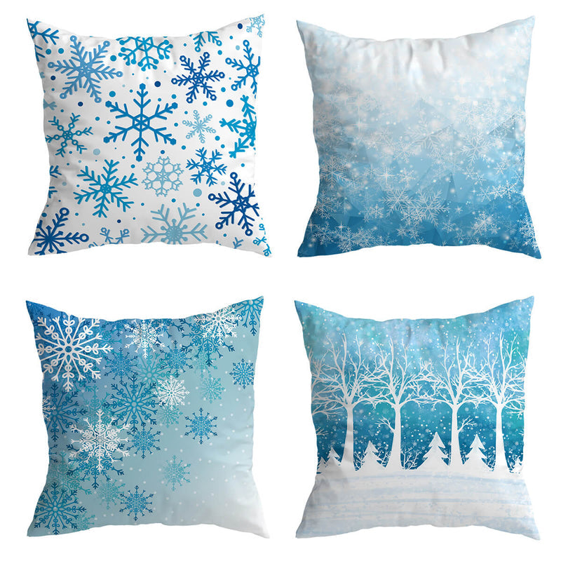 Home Christmas Snowflake Digital Printing Car Pillowcase