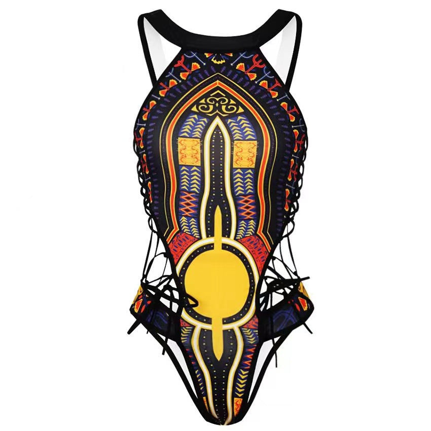 Women's Ethnic Print One-piece Swimsuit