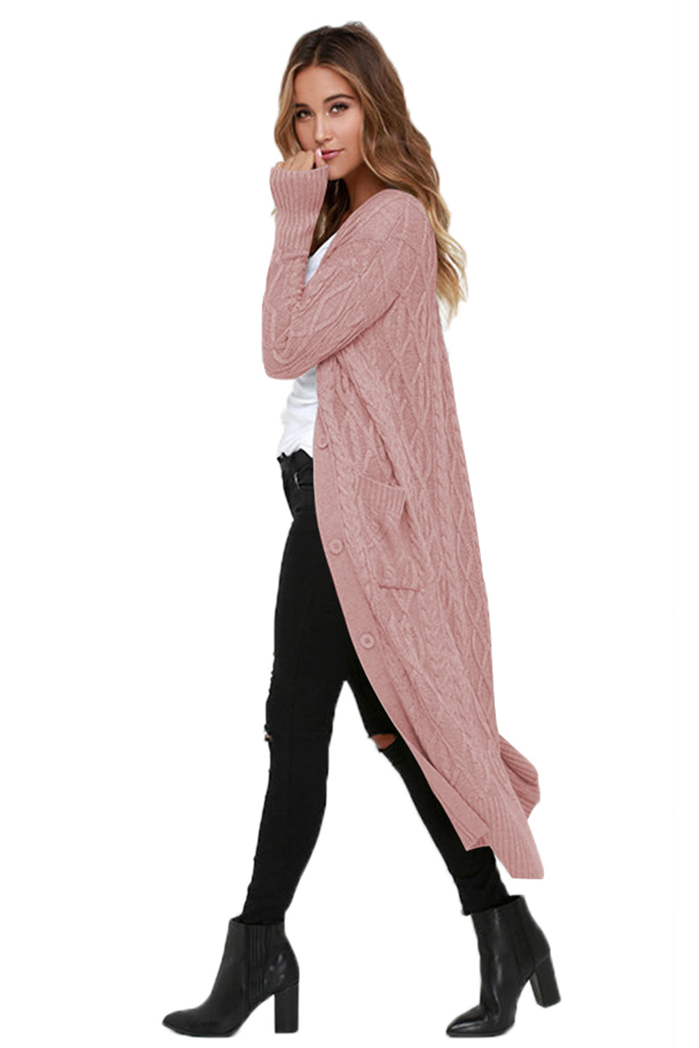 Cable Knit Long Cardigan