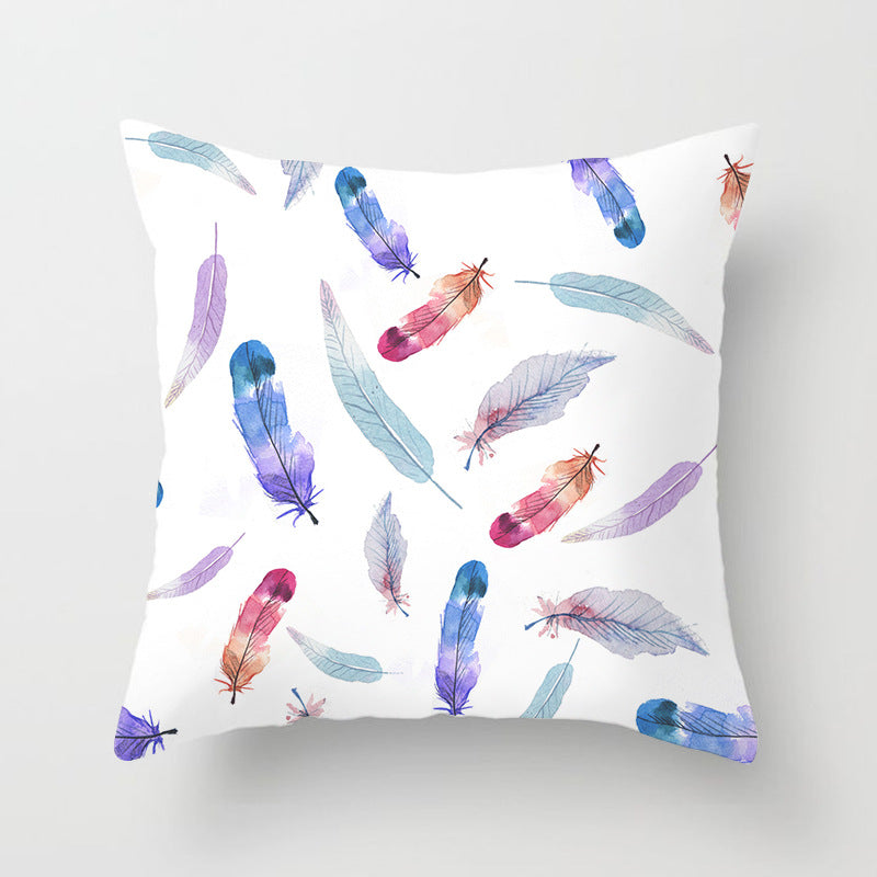 Peach Skin Feather Pillow Sofa Cover