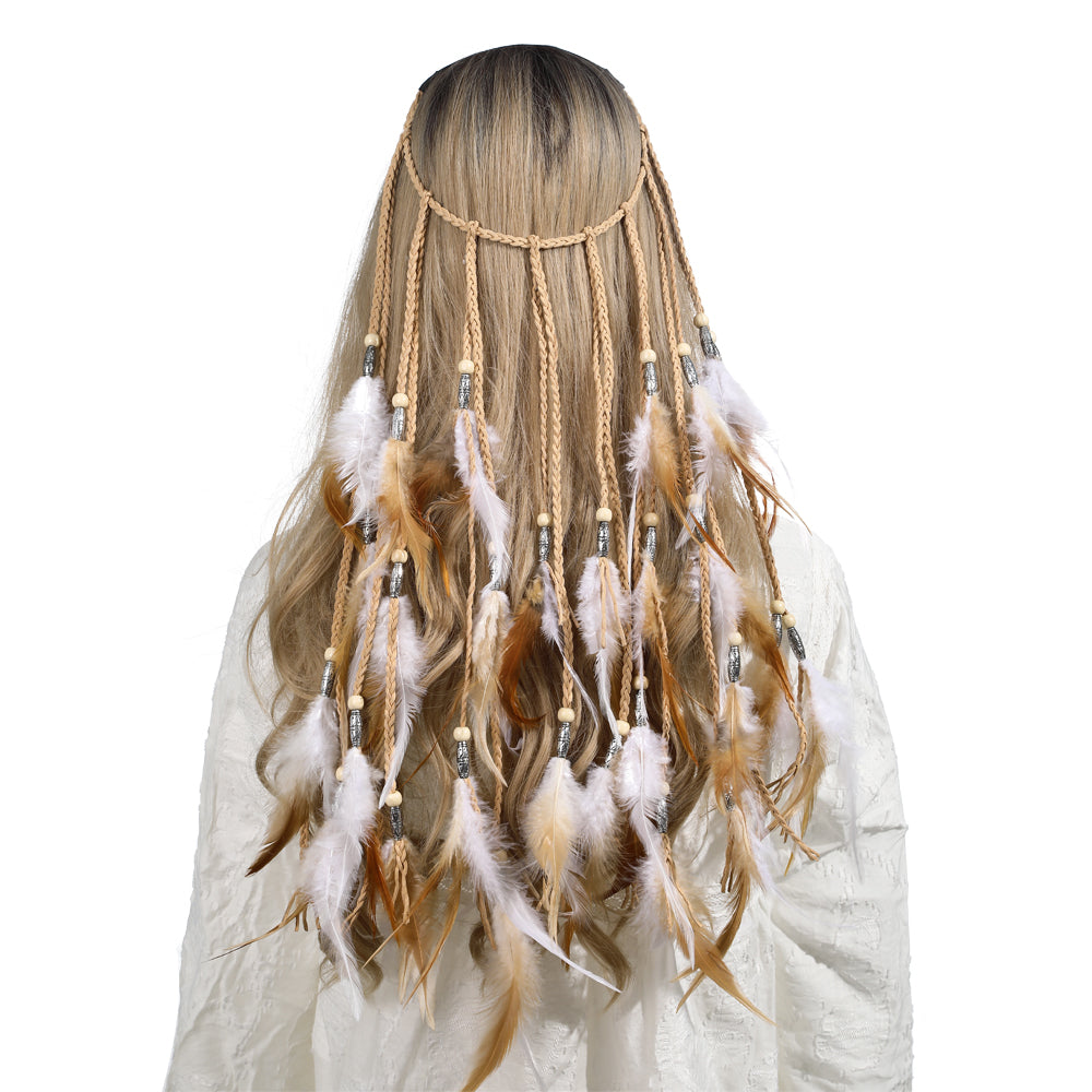 Ancient Feather Hair Band Of Bohemian Ethnic Dance Tribe