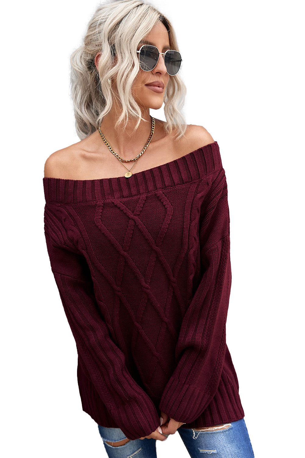 Off The Shoulder Winter Sweater