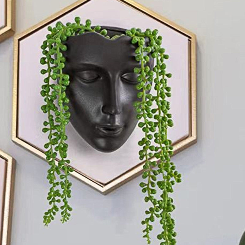 Nordic Simple Wall Mounted Decorative Ceramic Fleshy Flowerpot