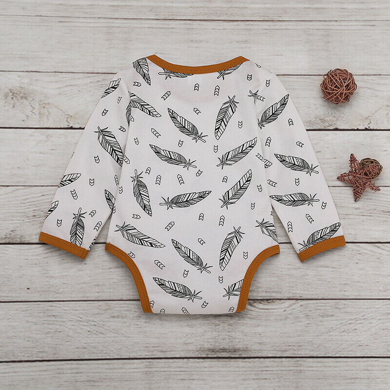 Striped printed feather children's wear