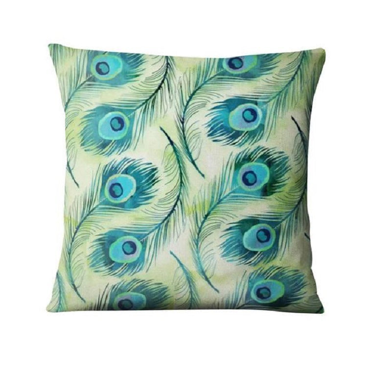 Peacock Feather Art Design Digital Printed Pillowcase