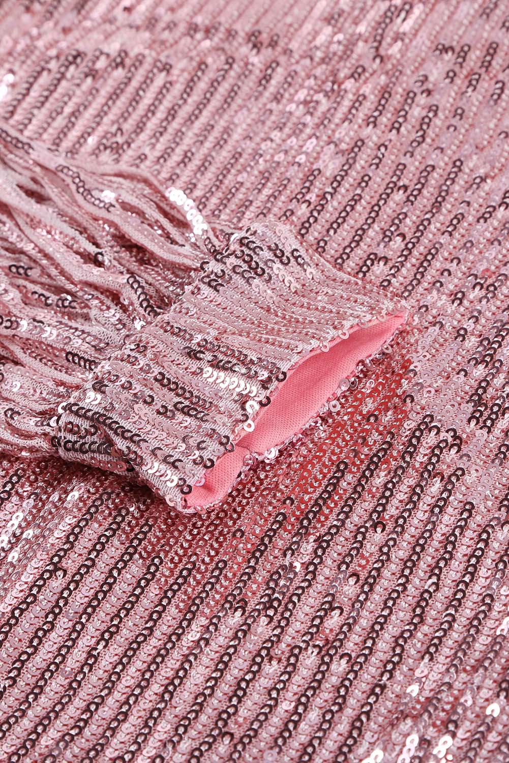 Sequin Fringe Sleeve Party Maxi Evening Dress