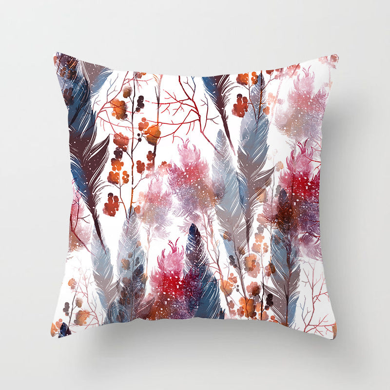 Peach Skin Feather Pillow Sofa Cover
