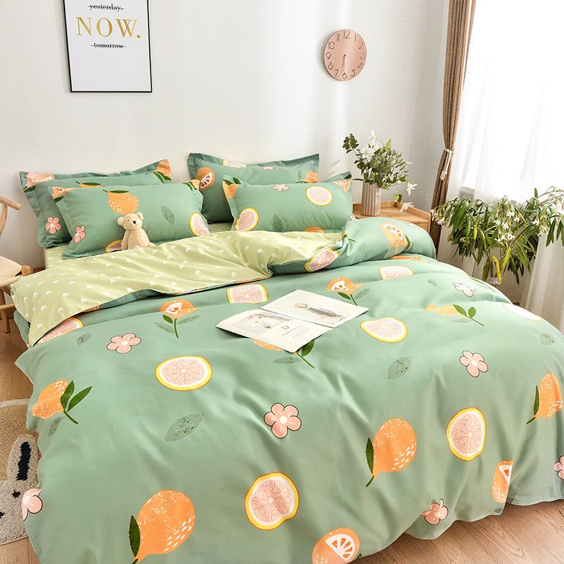 Simple Pure Cotton Brushed Four-piece Set