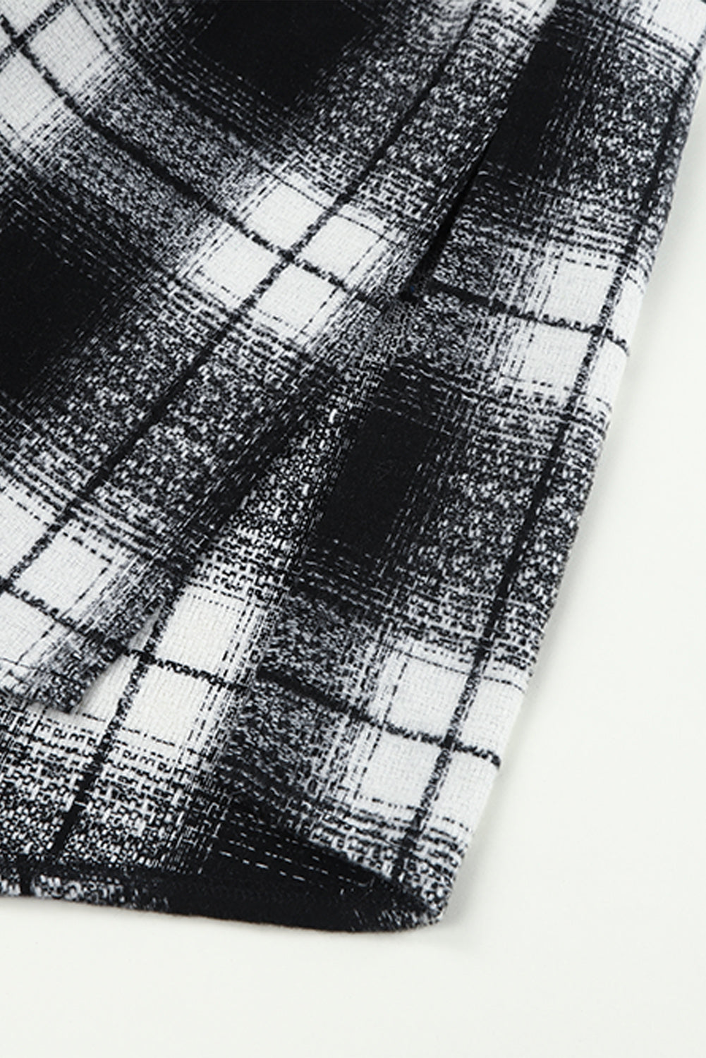 Plaid Print Buttoned Pocketed Long Sleeve Long Coat