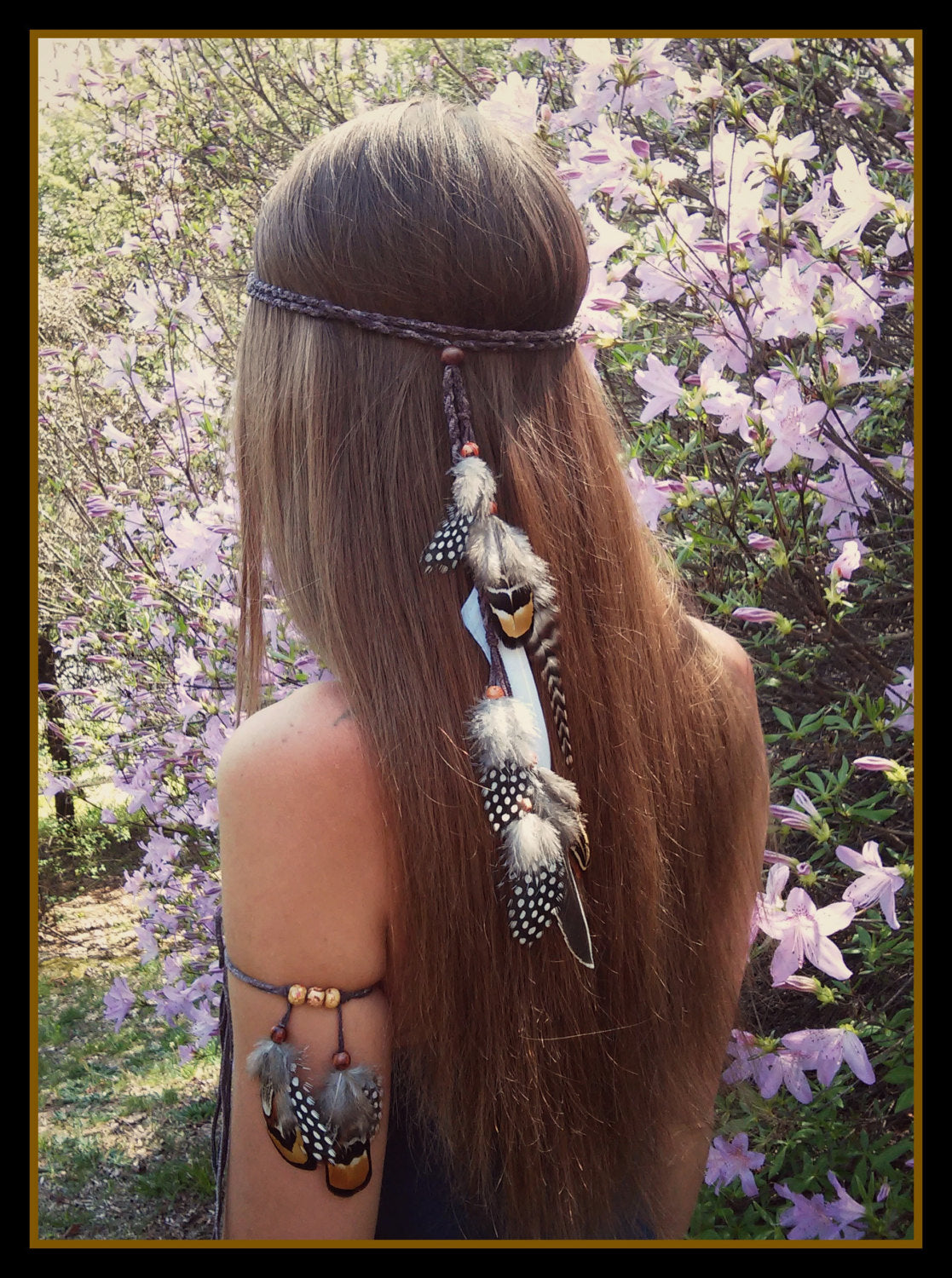 Fashionable ethnic feather hair band