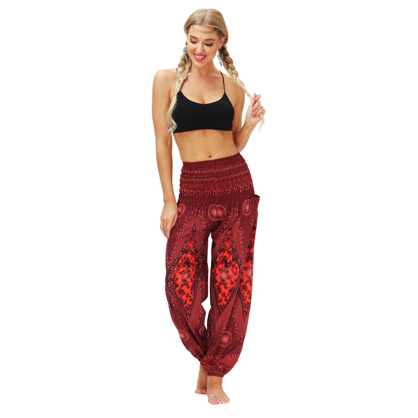 Boho Print Women's Workout Pants