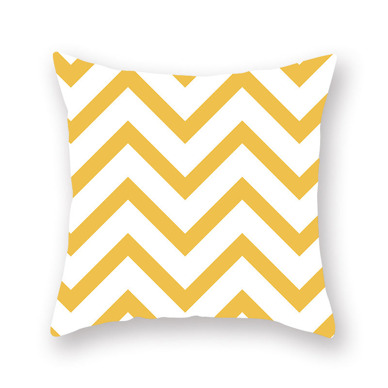 Nordic yellow geometric pillowcase