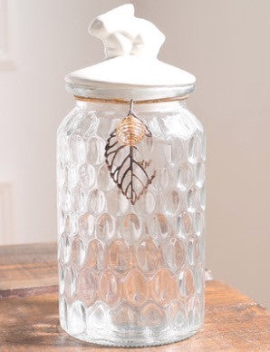 Crystal glass Nordic storage jar with lid