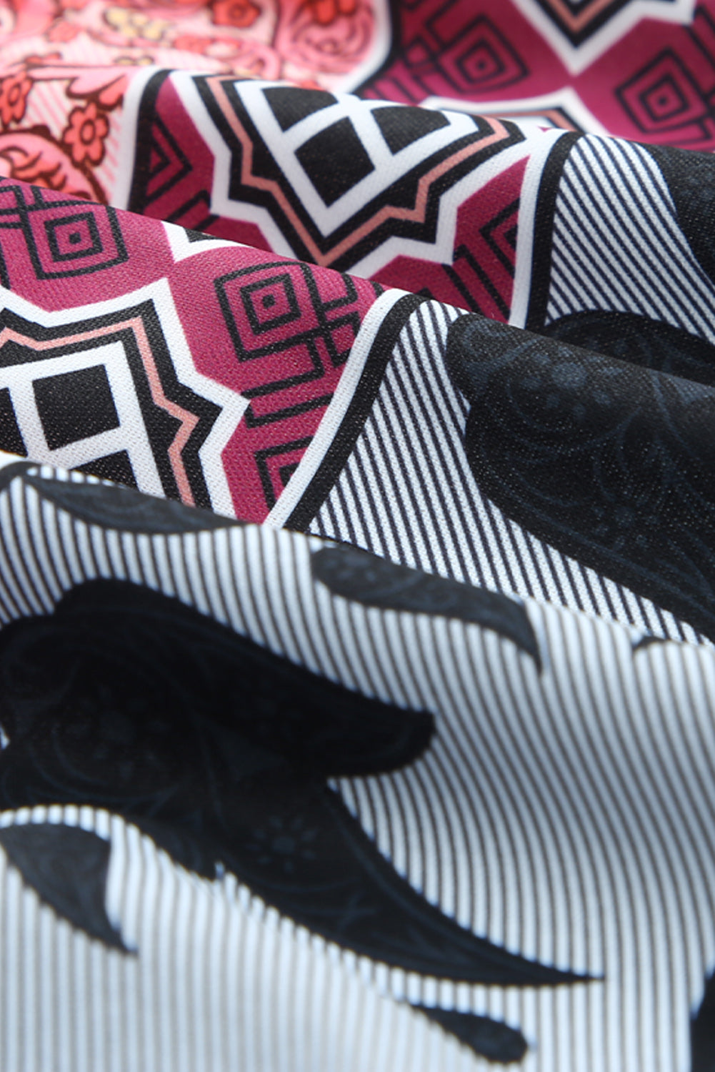 Tropical Floral Print Tiered Ruffle High Low Skirt