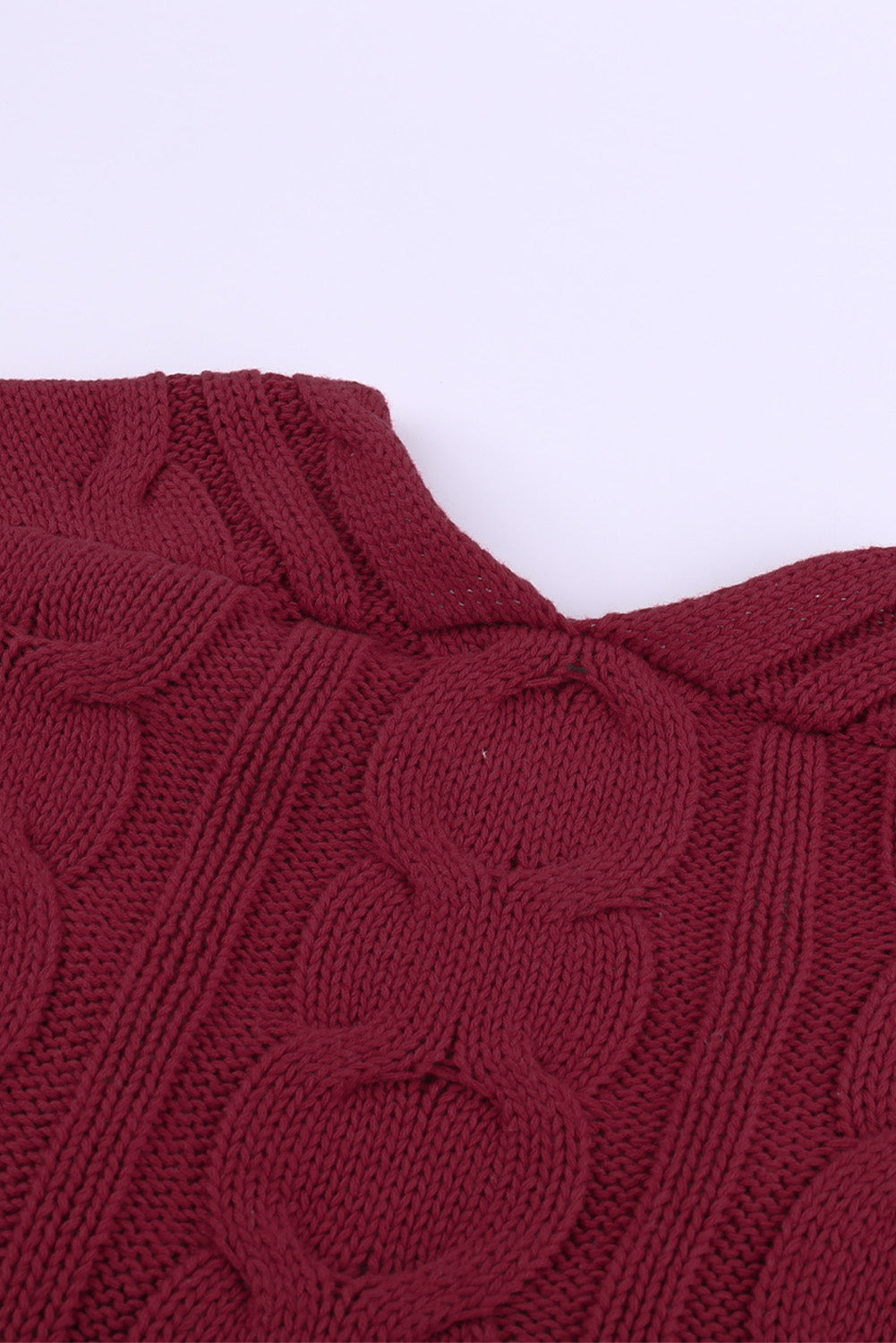 Colorblock Cable Knit Sweater with Slits