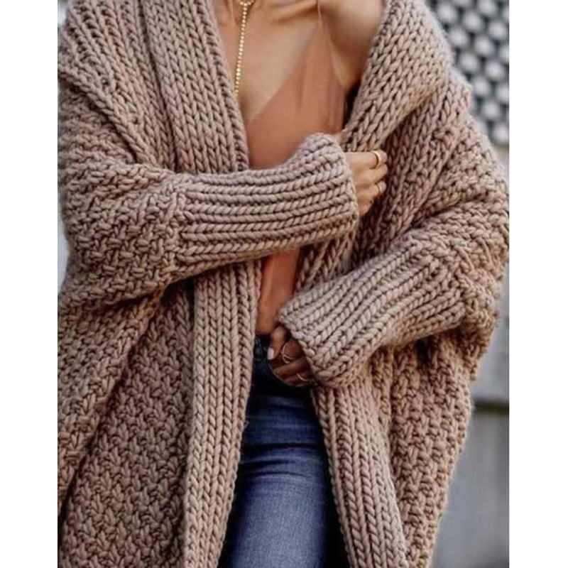 Women's solid color long-sleeved sweater