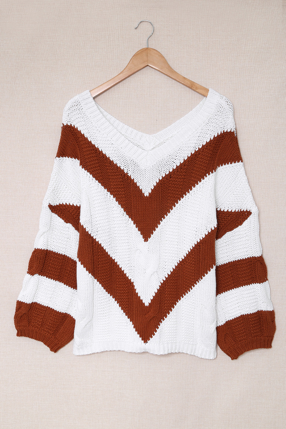 Color Block Drop Shoulder Oversize Sweater