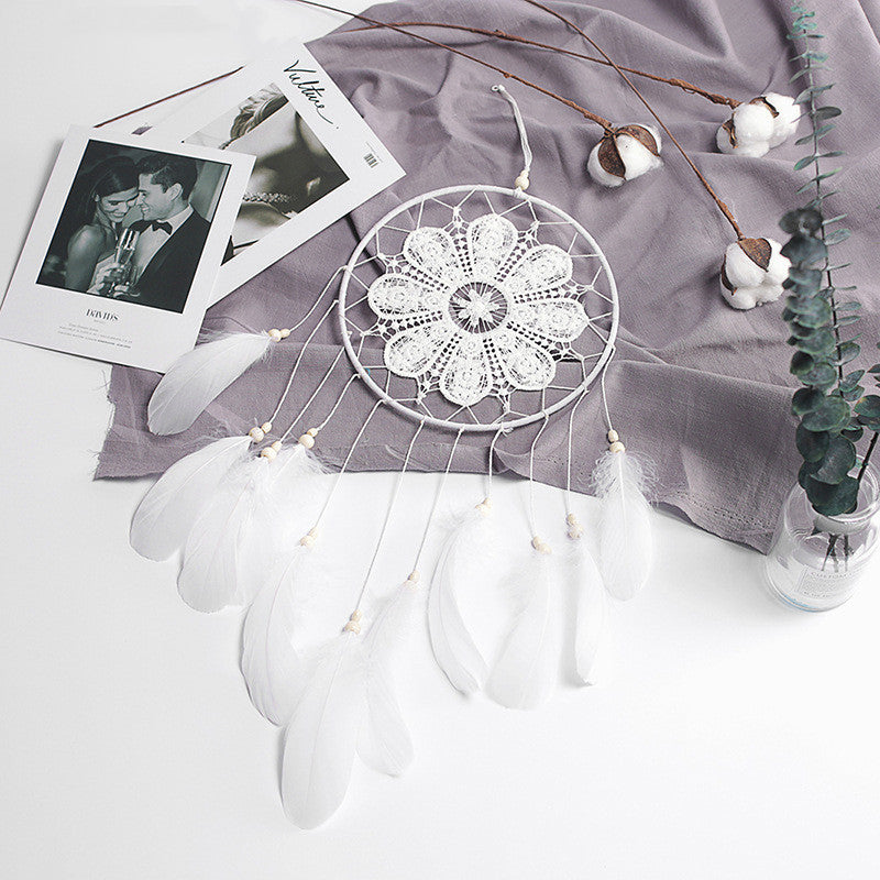 Feather dream catcher pendant