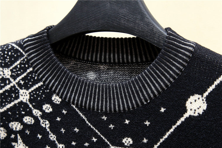 Catwalk Starry Sky Cartoon Jacquard Sweater
