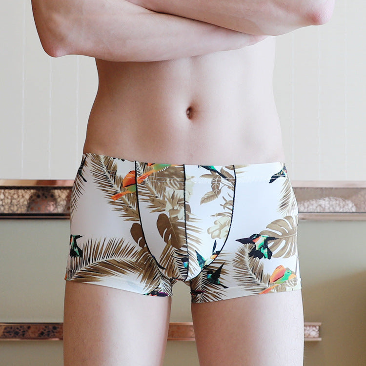 Summer Low-waisted Thin Ice Silk Men's Boxer Briefs