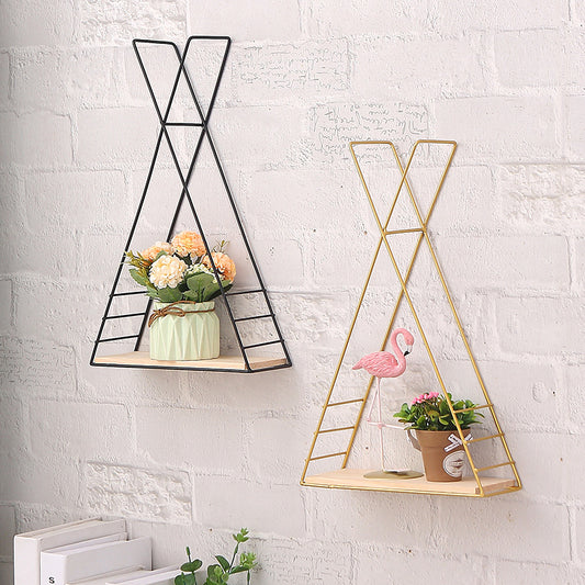Perforated Nordic Iron Wall Triangle Decorative Shelf