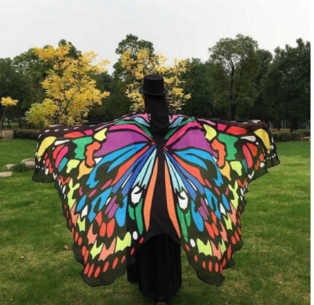 Peacock Feather Halloween Cape Chiffon Peacock Cape